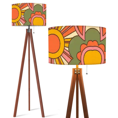 Retro 70s Groovy Sunburst, Mid Century Modern Tripod Floor Lamp - Mid Century Modern Gal