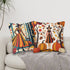 Mid Century Modern Fall, Halloween Kitschy Mod Witches, Atomic Quirky Cats Seasonal Pillow Covers - Mid Century Modern Gal