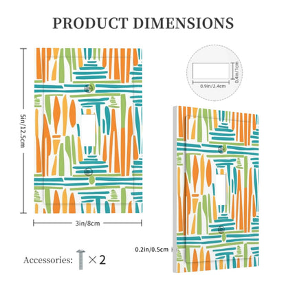 Mid Century Modern Abstract Polynesian Orange, Green Teal Modern Switch Cover - Mid Century Modern Gal