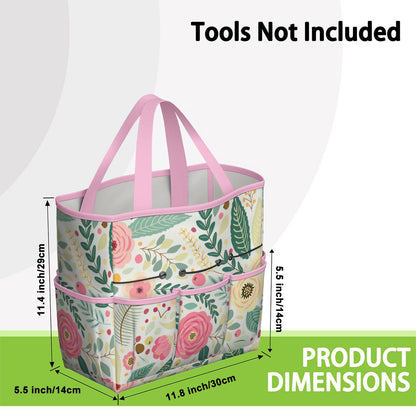 Floral Pink Mid Century Modern Garden Tool Bag