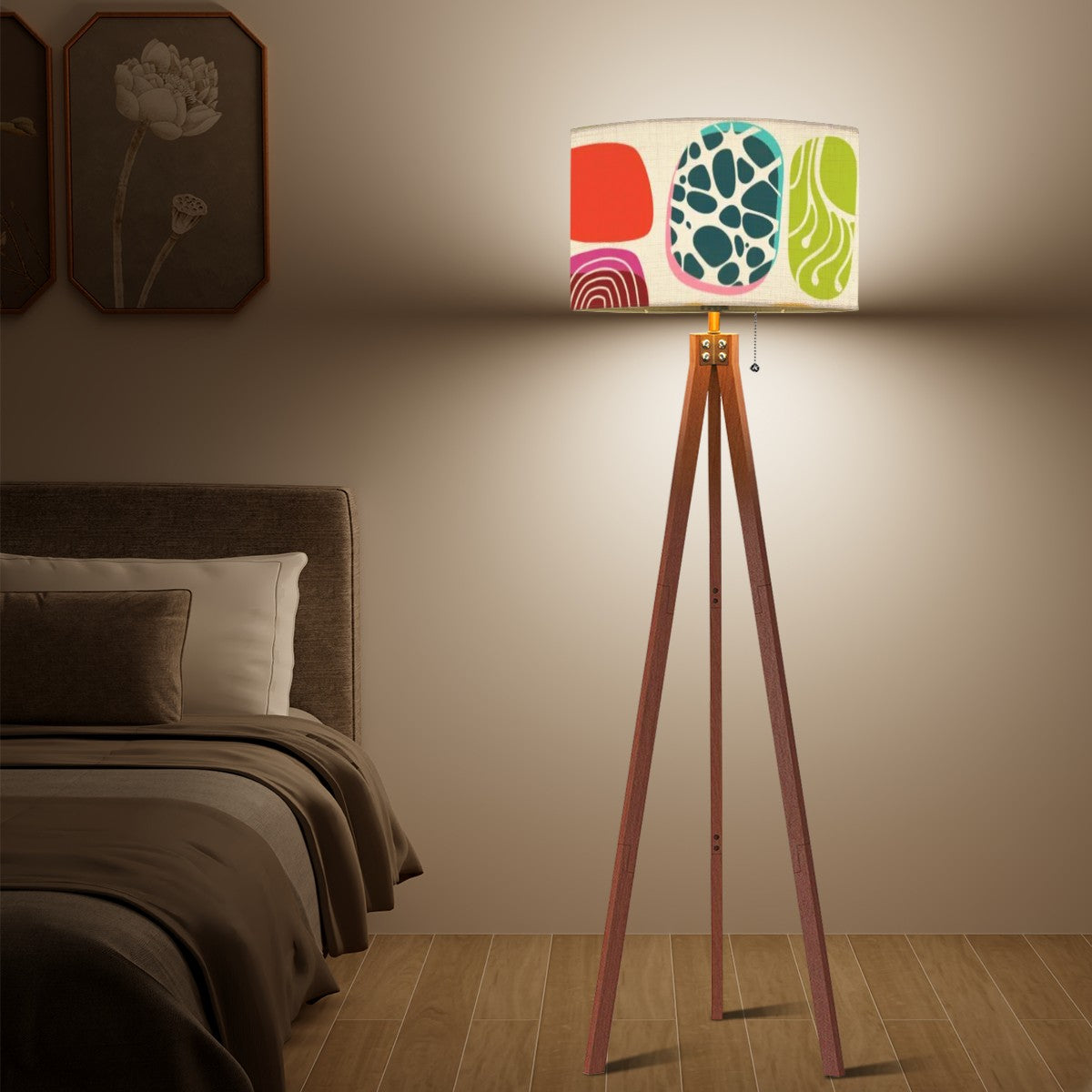 Mid Century Modern Amoeba Geometric Designed Retro Mod Tripod Floor Lamp - Mid Century Modern Gal