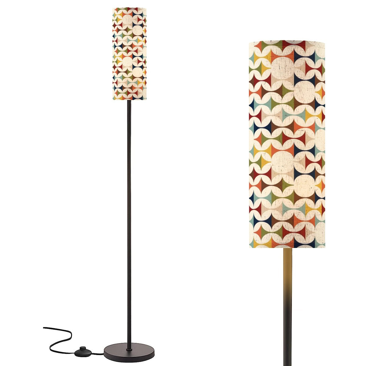 Modern Scandinavian Mid Century Modern Slim Floor Lamp With Remote