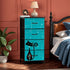 Atomic Kitschy Mod Cat, Teal, Mid Century Modern 4-Drawer Dresser - Mid Century Modern Gal