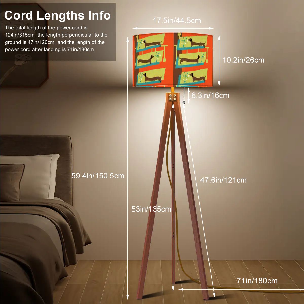 Mid Century Modern Doxie Dog, Dachshund Weiner Dog Retro Tripod Floor Lamp - Mid Century Modern Gal