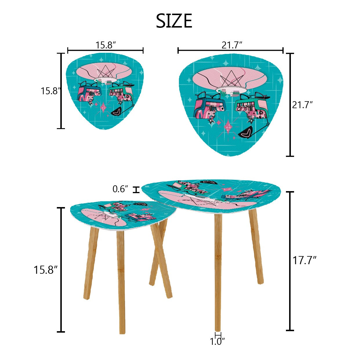 Atomic Cat, Kitschy Mid Mod Livingroom Retro Nesting Table-Book Talk - Mid Century Modern Gal