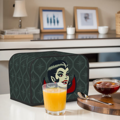 Vampire Dracula Girl Halloween Goth Horror Buff MCM Green 2 Slice Toaster Cover - Mid Century Modern Gal
