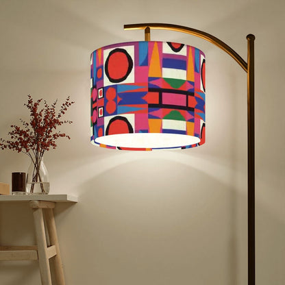 Mid Century Modern Bauhaus Red, Green Purple Pink Geometric Retro Lamp SHADE ONLY - For Arc Floor Lamps Only - Mid Century Modern Gal