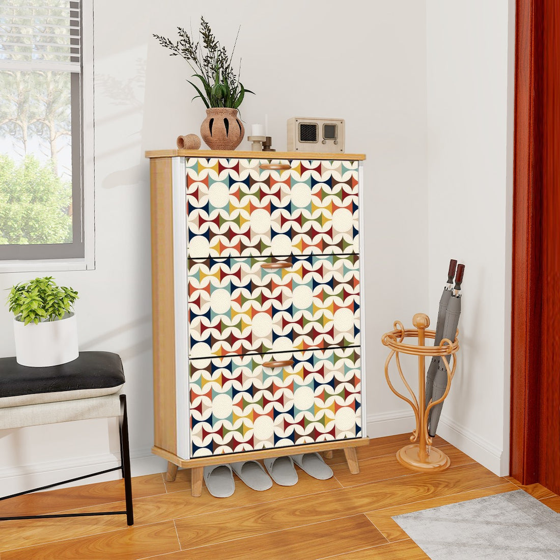 Mid Century Modern Scandinavian Designed Shoe Storage Shoe Cabinet - Mid Century Modern Gal