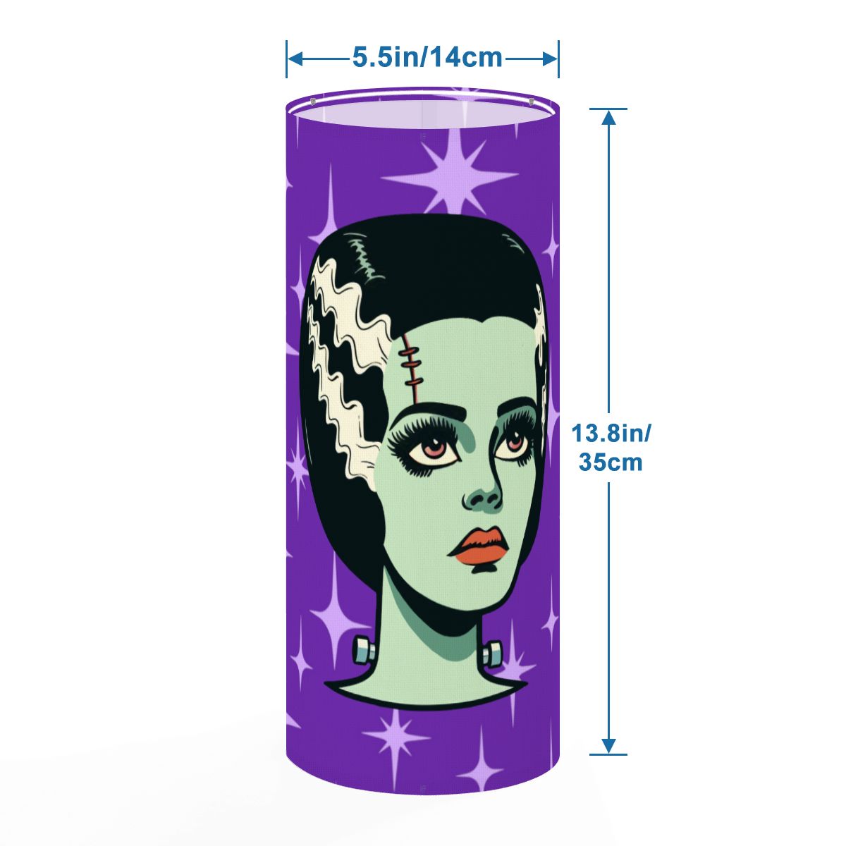 Bride of Frankenstein Retro Mid Mod Horror Buff Purple Halloween Slim Floor Lamp SHADE ONLY - For Slim Floor Lamps Only