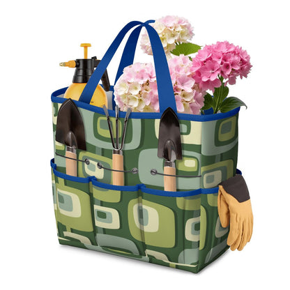 Mid Century Modern, Geometric, Groovy Green, Beige, Abstract, 60s 70s Retro, Mid Mod, MCM Garden Tool Bag - Mid Century Modern Gal