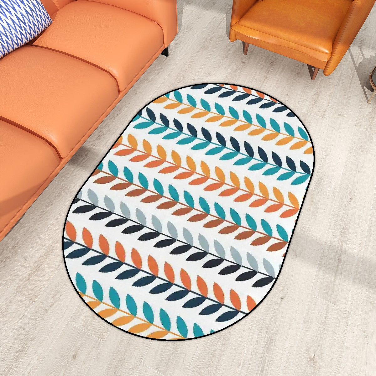 Multiple Sizes Oval Area Rug - Mid Century Modern Gal