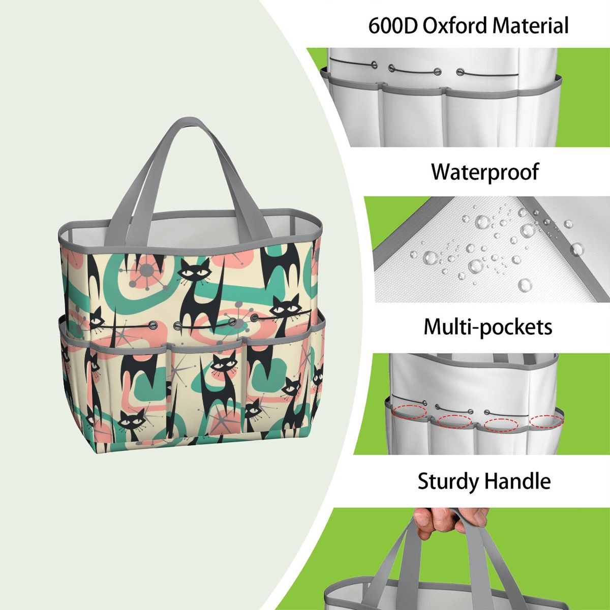 Atomic Cat Mid Century Modern Starburst Retro Kitsch Garden Tool Bag - Mid Century Modern Gal