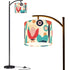 Mid Mod Floral Retro Scandinavian Modern Arc Floor Lamp - Mid Century Modern Gal