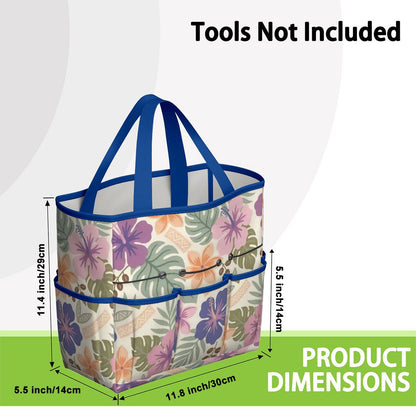 Retro Tropical Tiki Summer, Hawaiian Hibiscus Purple Garden Tool Bag - Mid Century Modern Gal
