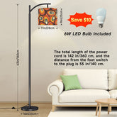 Mid Century Modern Maximalist Retro Brown Golden Yellow Retro Arc Floor Lamp - Mid Century Modern Gal