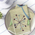 Atomic Boomerang, Green, Blue, Eggplant Purple, Retro Dinner Napkins Accessories 4-piece set / White / 19" × 19"
