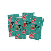 Christmas Party Napkins With an Atomic Mid Century Modern Vibe, Atomic Cat, Kitschy 50&