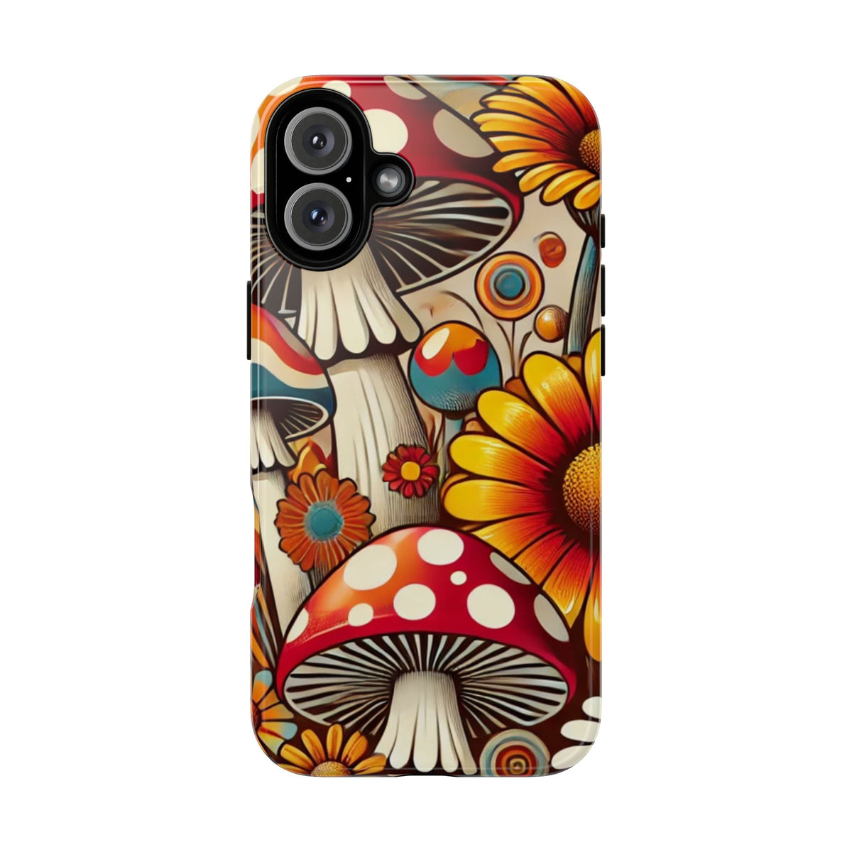 Colorful Mushroom Flower Phone Case - Boho Chic Design
