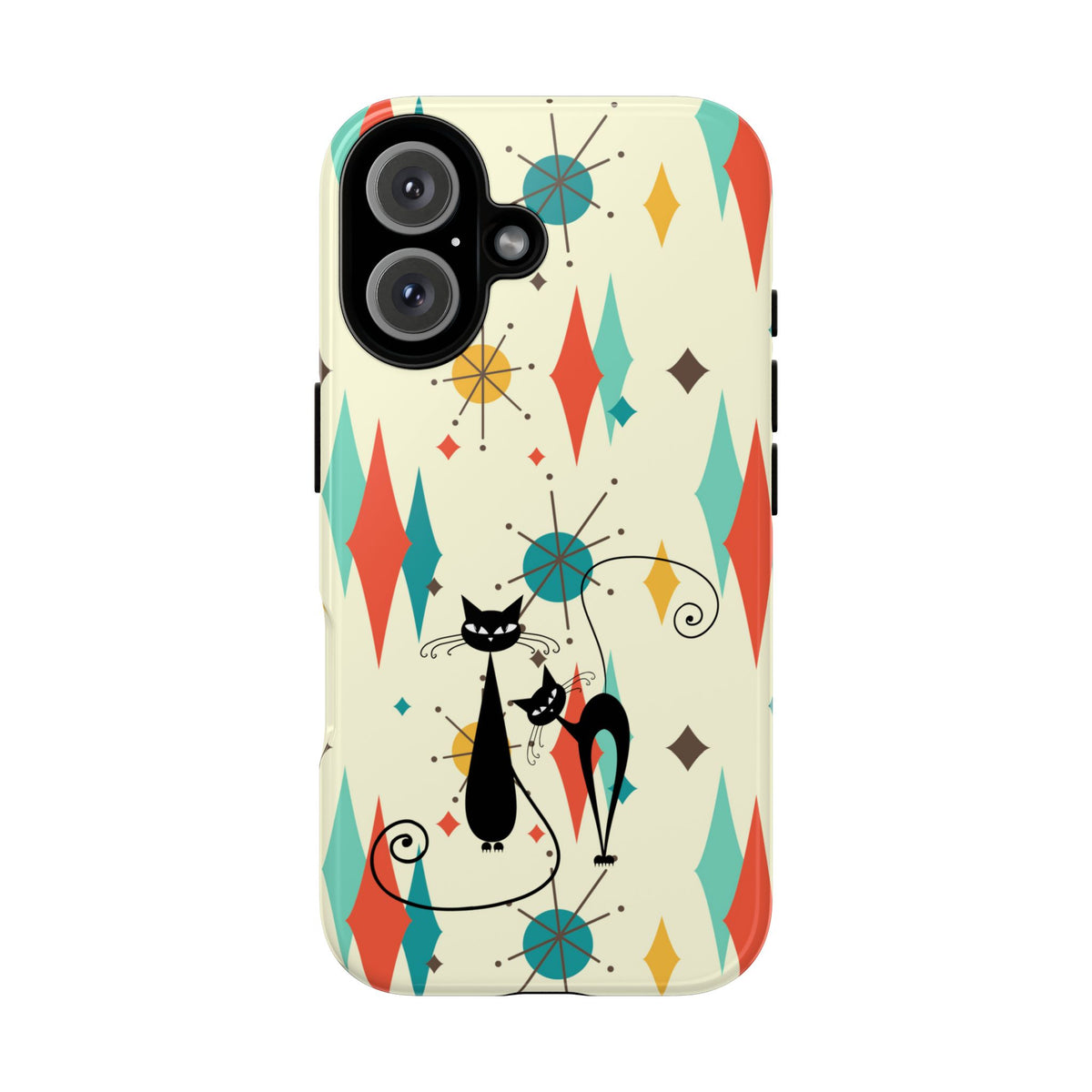 Atomic Kitty Cat, Mid Mod Franciscan Pattern, Kitsch Tough Phone Cases