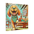 Golden Doodle Dog Lover, Funny Kitschy Mid Century Modern Wall Art - Mid Century Modern Gal