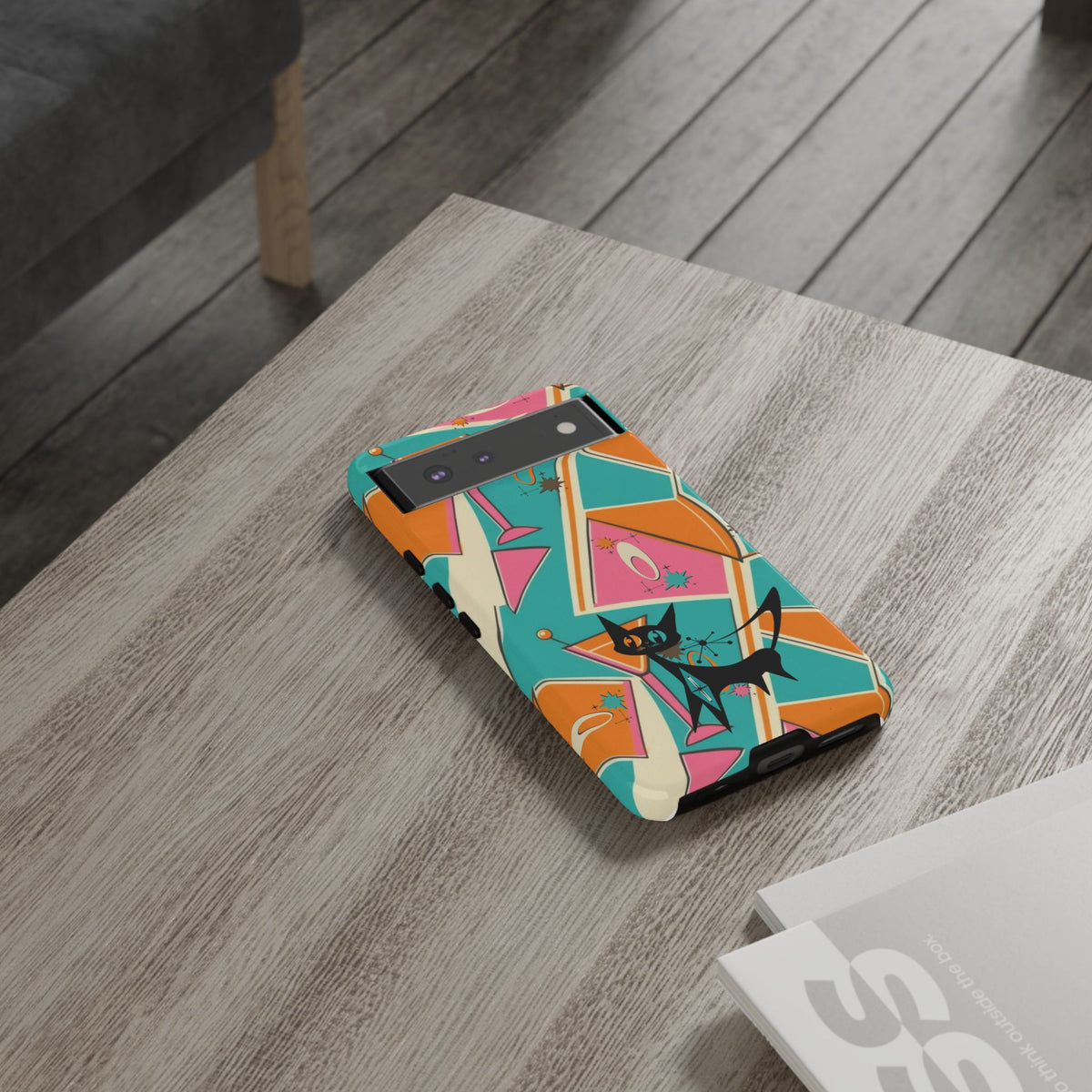 Atomic Cat Mid Mod Retro Cat Phone Case - Tough Cases for Stylish Cat Lovers
