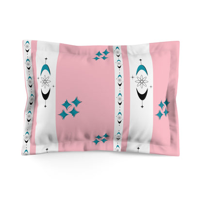 Atomic 50s Pink Mid Century Moder  Pillow Sham - Stylish Comfort for Cozy Bedrooms - Mid Century Modern Gal