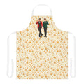 Mid Century Modern Christmas Martini Dapper Gay Male Couple Apron