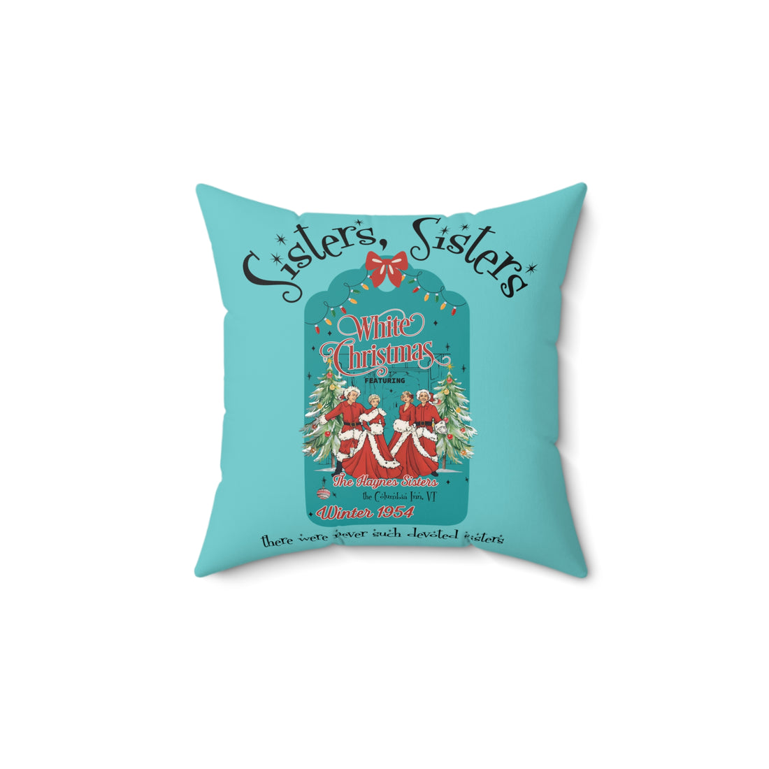 Vintage Christmas Sisters Sisters Wallace And Davis Decorative Pillow - Mid Century Modern Gal