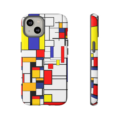 Retro Mod Mondrian, Mid Century Modern Style Tough Phone Case - Mid Century Modern Gal