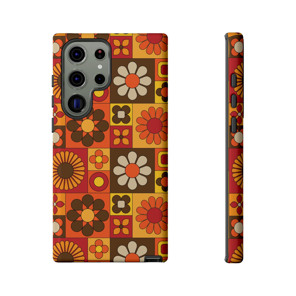 Retro 70s Mid Mod Floral Phone Case | Tough Cases for Flower Lovers - Mid Century Modern Gal