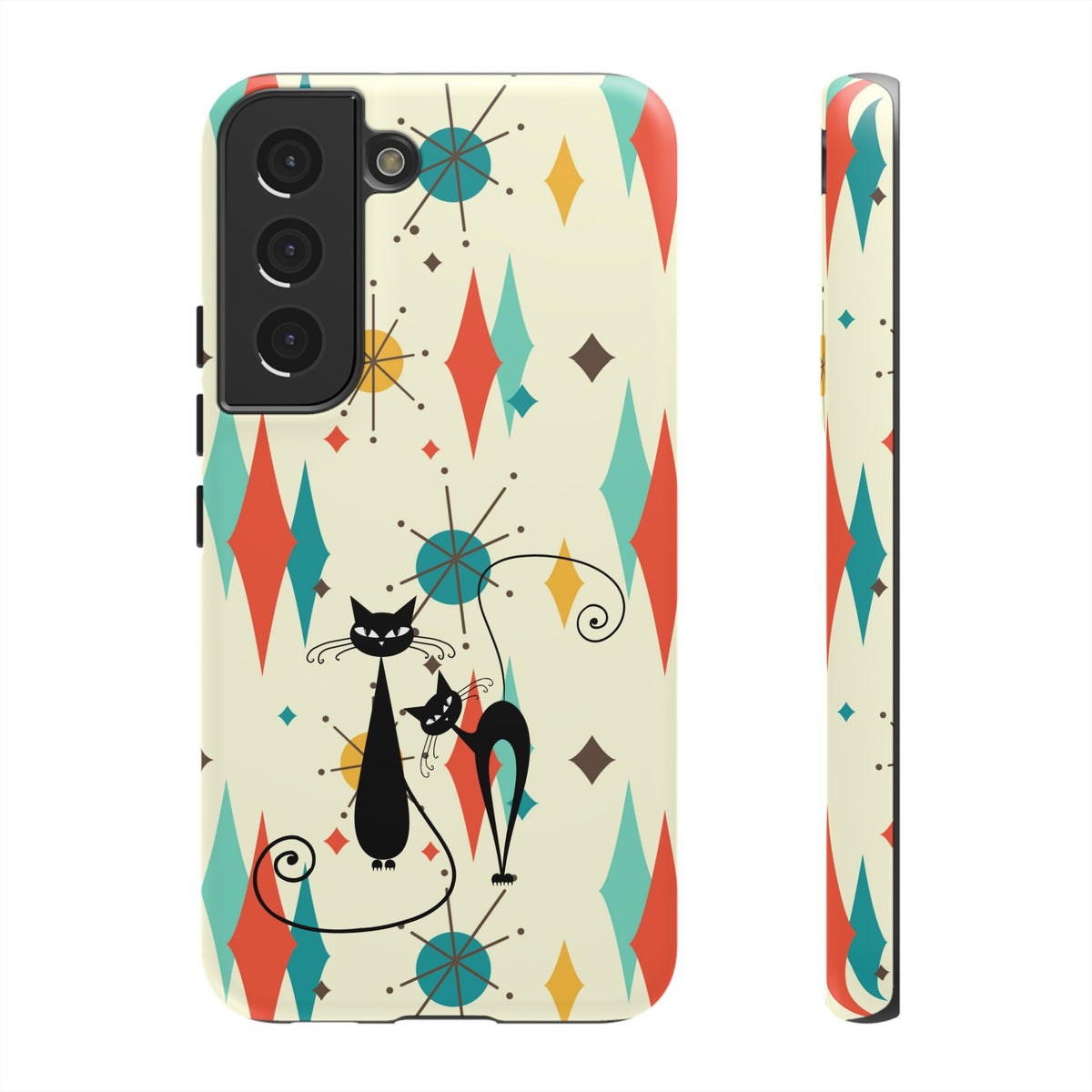 Atomic Kitty Cat, Mid Mod Franciscan Pattern, Kitsch Tough Phone Cases