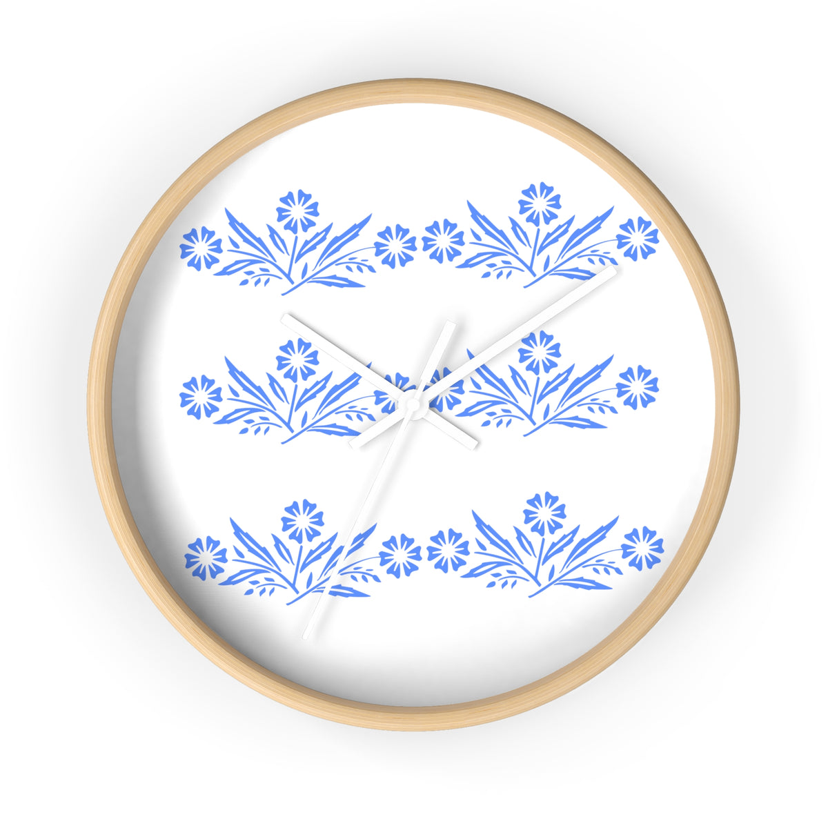 Blue Cornflower Corningware Inspired Kitschy Kitchen Wall Clock - Mid Century Modern Gal