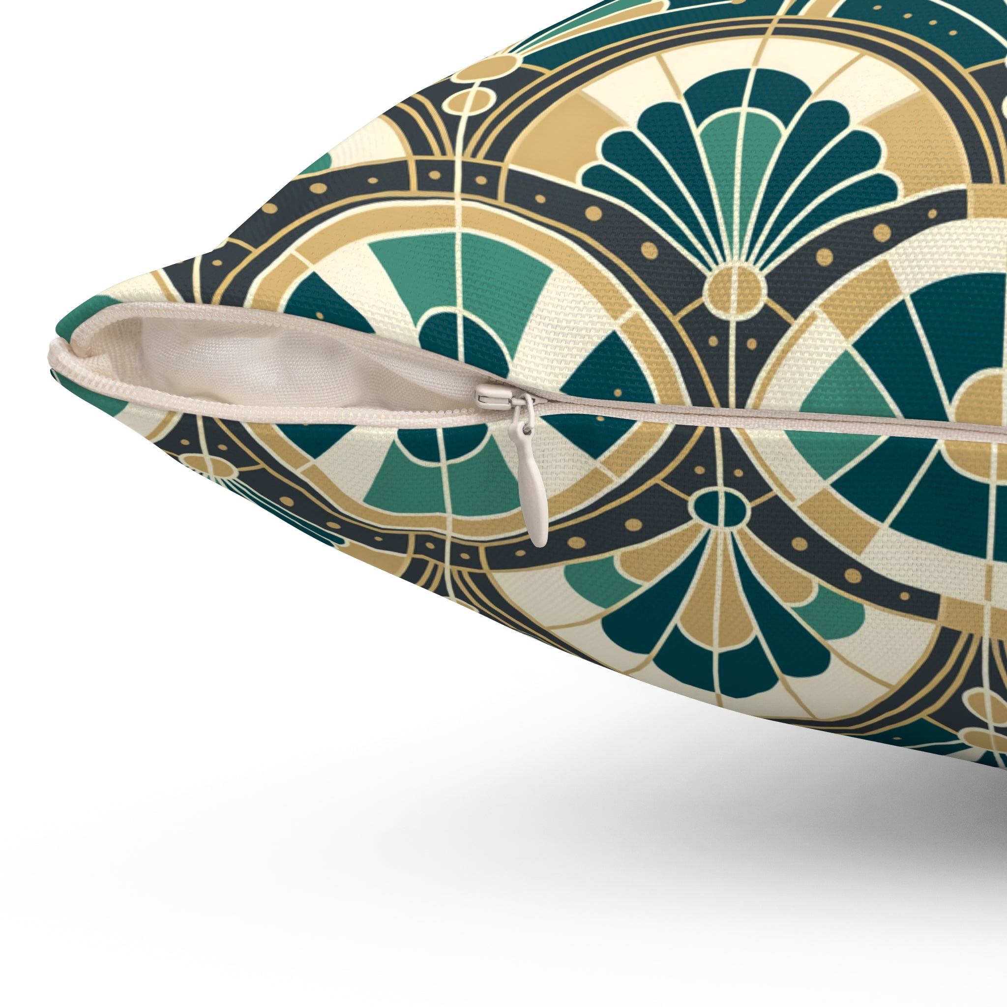 Art Deco Peacock Inspired Pillow Cover and Insert