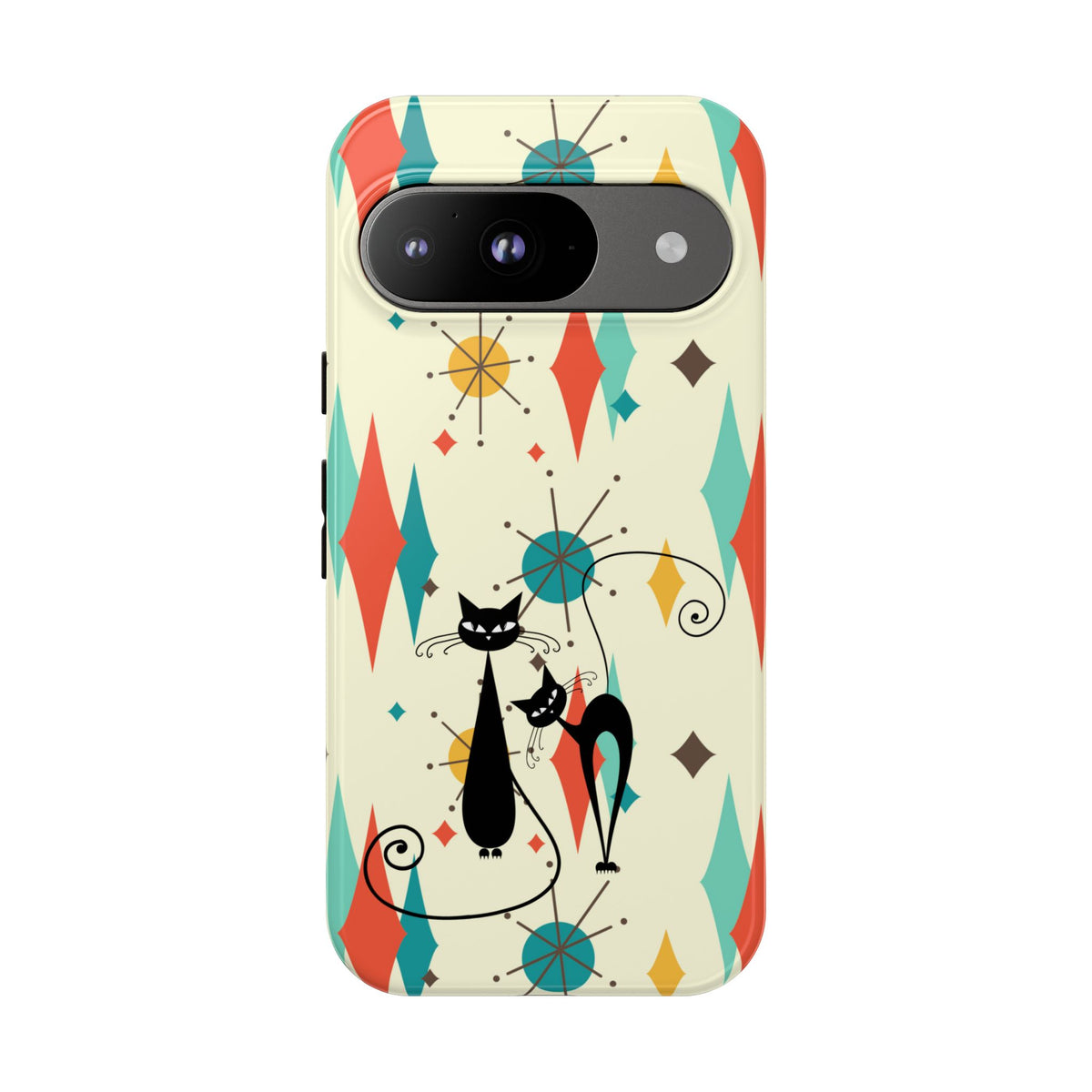 Atomic Kitty Cat, Mid Mod Franciscan Pattern, Kitsch Tough Phone Cases