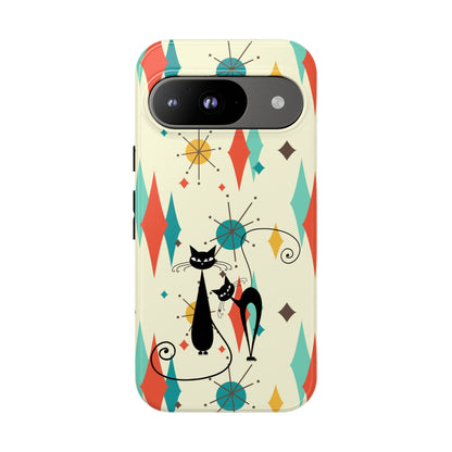 Atomic Kitty Cat, Mid Mod Franciscan Pattern, Kitsch Tough Phone Cases