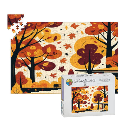 Mid Century Modern Scandinavian Designed Harvest Wooden Jigsaw Puzzle - Mid Century Modern Gal