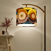 Mid Century Modern Groovy Retro Orbs, 70s Vibes Brown Yellow, Vintage Inspired Arc Floor Lamp - Mid Century Modern Gal