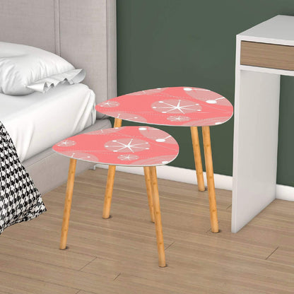 Atomic 50s Pink Starburst Mid Century Modern Nesting Tables