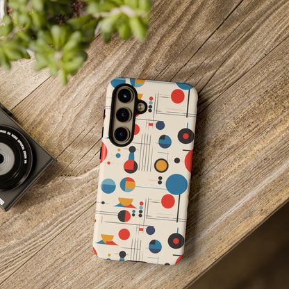 Mid Mod Bauhaus Designed iPhone, Samsung, Retro Phone Tough Cases