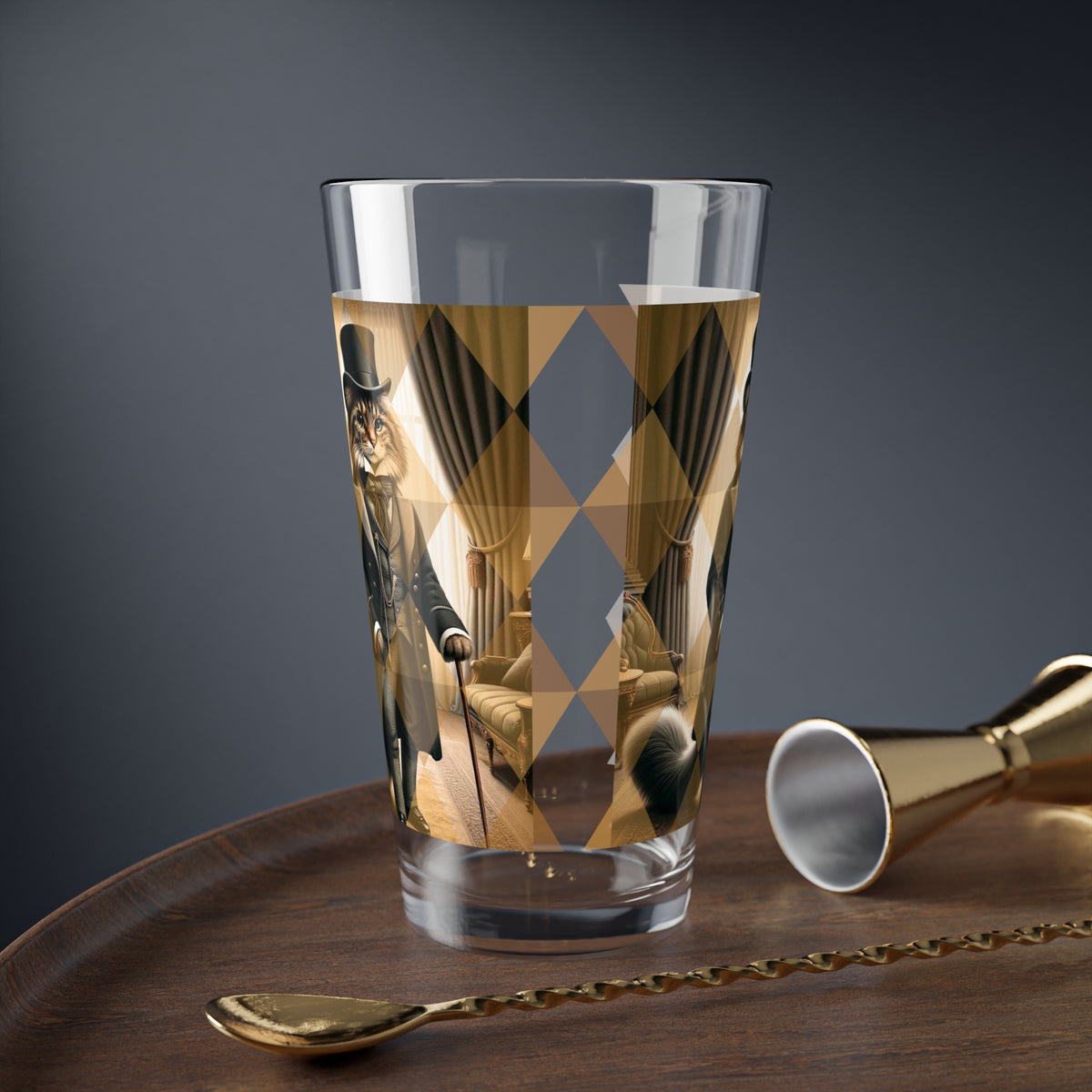 Sophisticated Aristocat, Kitschy Mid Century Modern Barware Glass - Mid Century Modern Gal