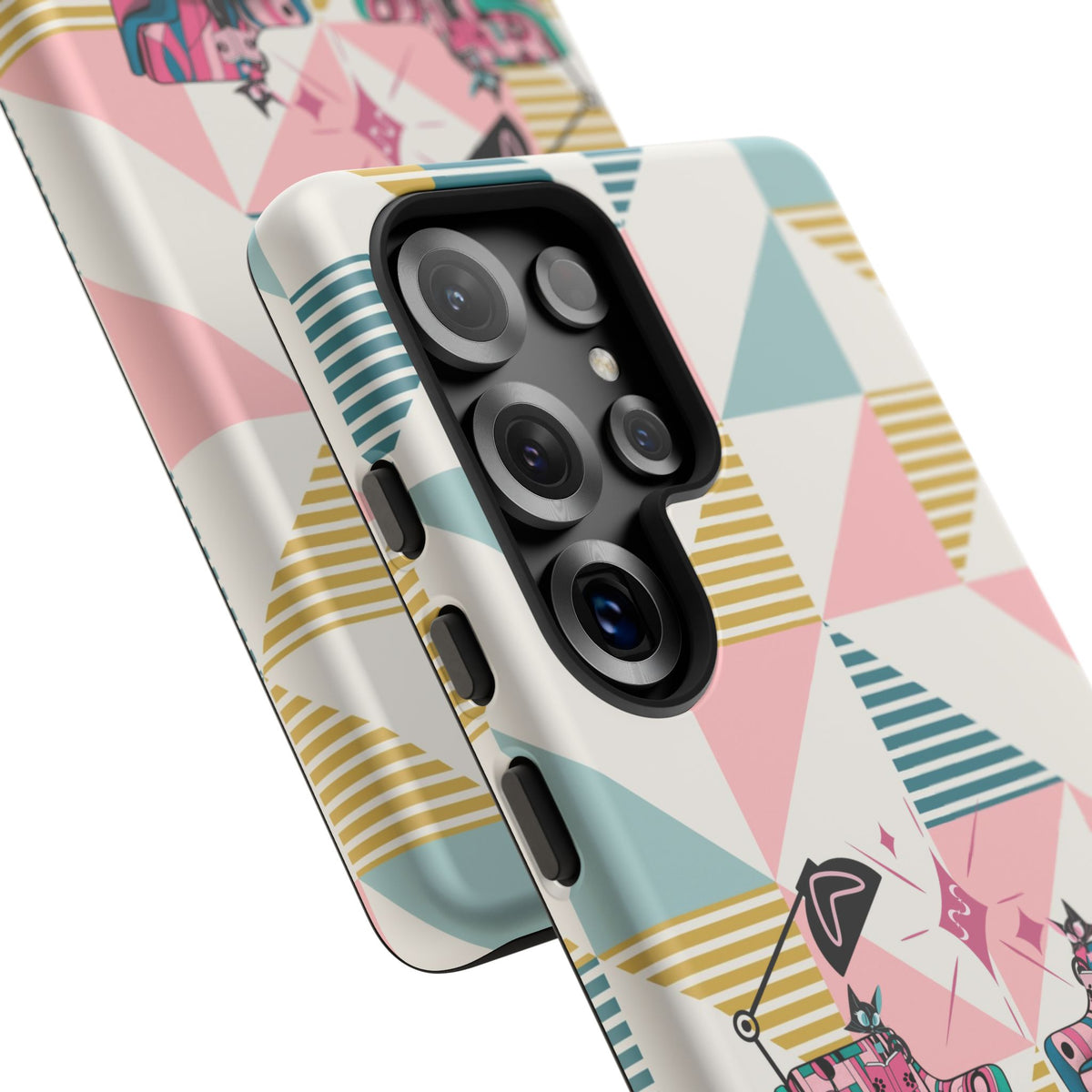 Atomic Cats Reading, Book Talk, Book Lover, Retro Chic Phone Case with Retro Vibe - Cozy Living Room Design