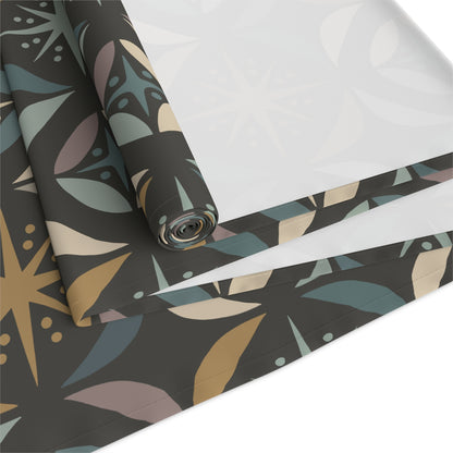 Mid Century Modern Elegant Gray Geometric Starburst Table Runner - Mid Century Modern Gal
