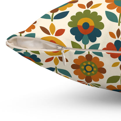 Mid Century Modern Scandinavian Floral Earth Tones Pillow Cover and Insert - Mid Century Modern Gal