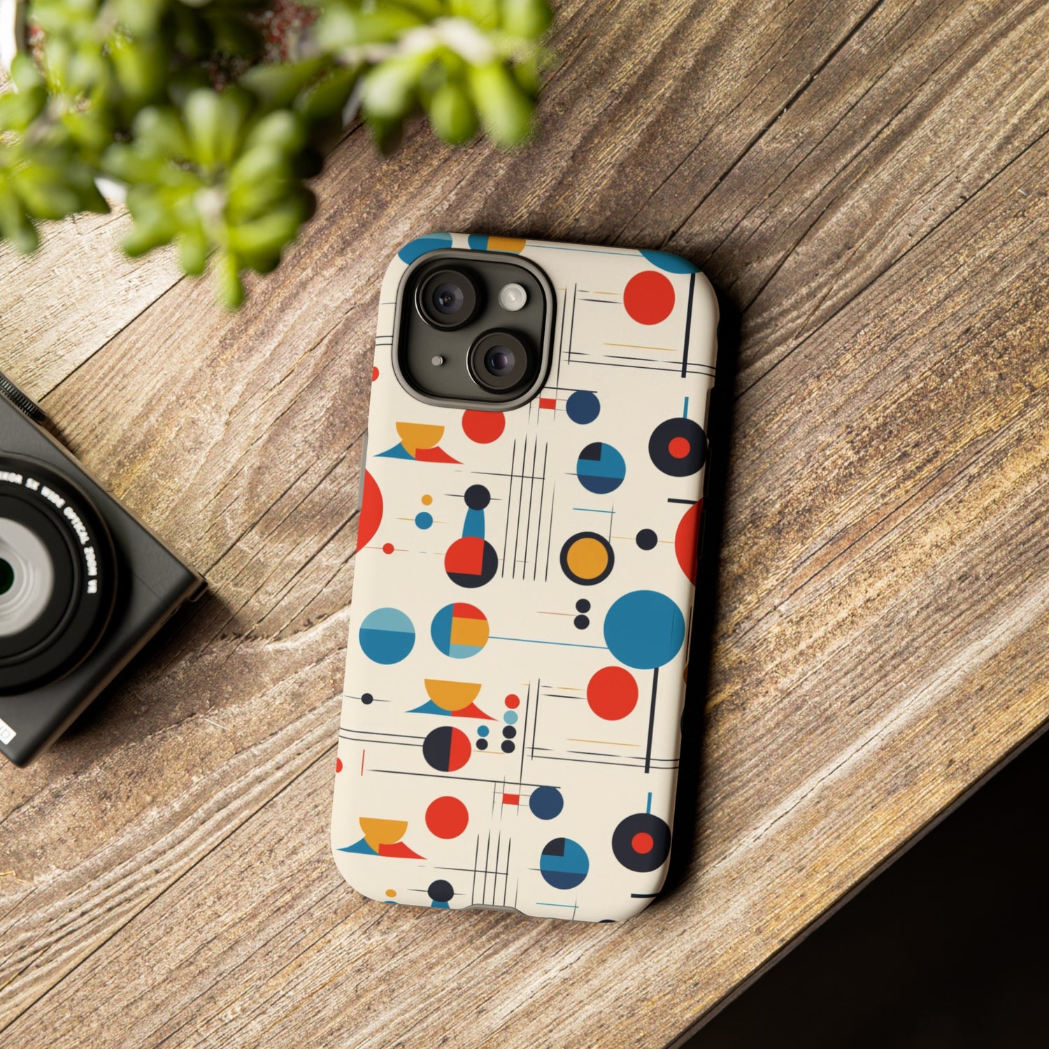 Mid Mod Bauhaus Designed iPhone, Samsung, Retro Phone Tough Cases