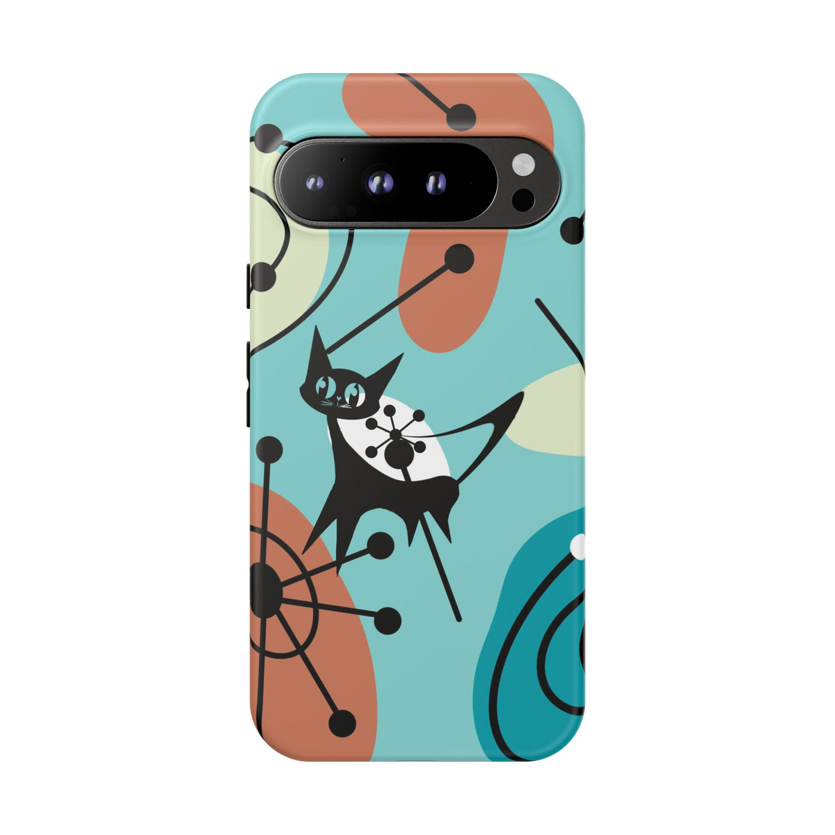 Atomic Kittie, Mid Century Modern Geometric Amoeba Retro Smart PhoneTough Phone