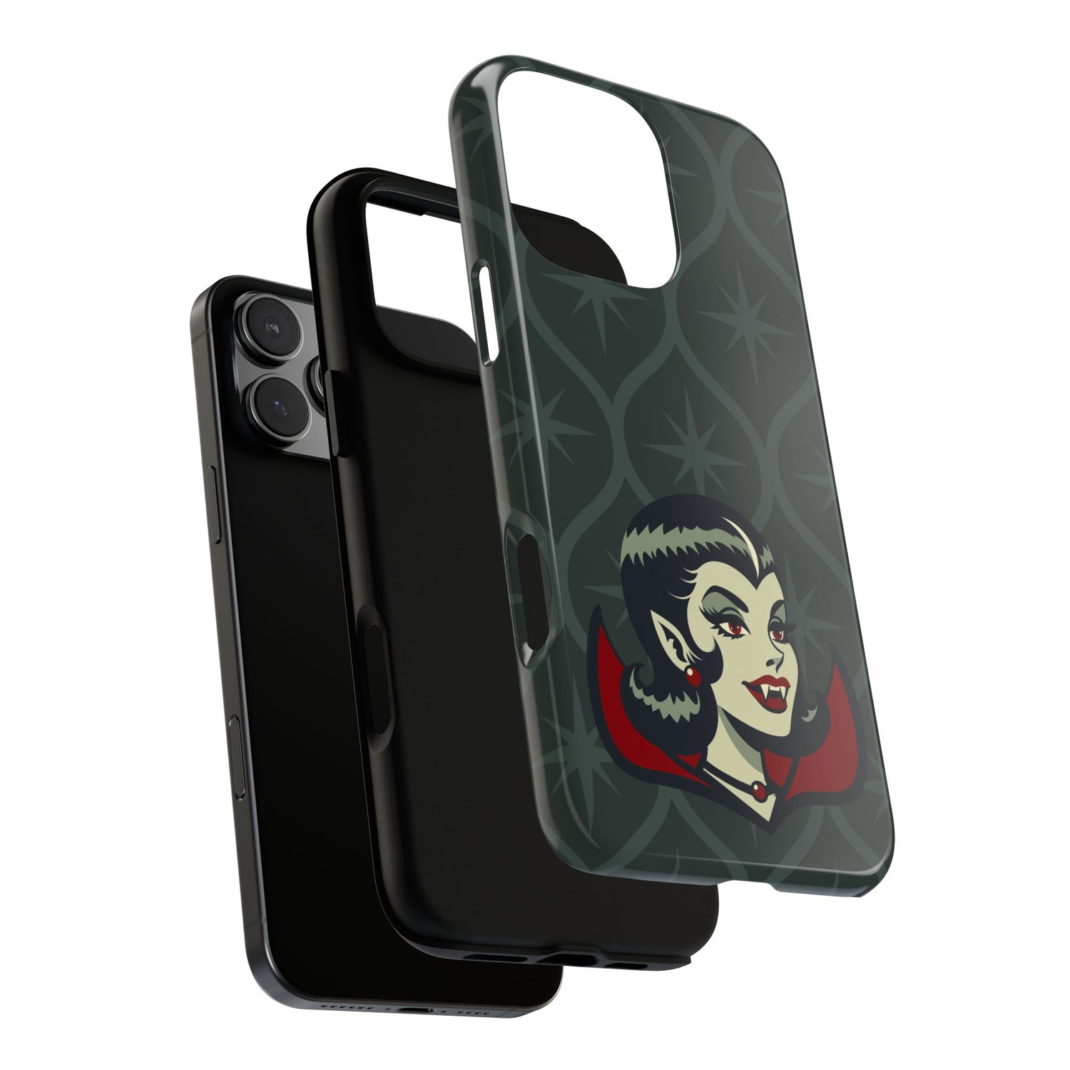 Vampire Dracula Girl Halloween Goth Horror Buff MCM Green Tough Phone Case