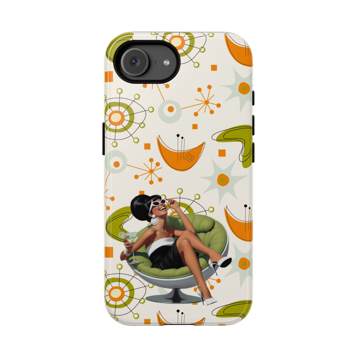 Mid Century Modern Atomic Starburst Mid Mod 60s Gal Retro Chic Tough Phone Case with Vintage Glamour Design