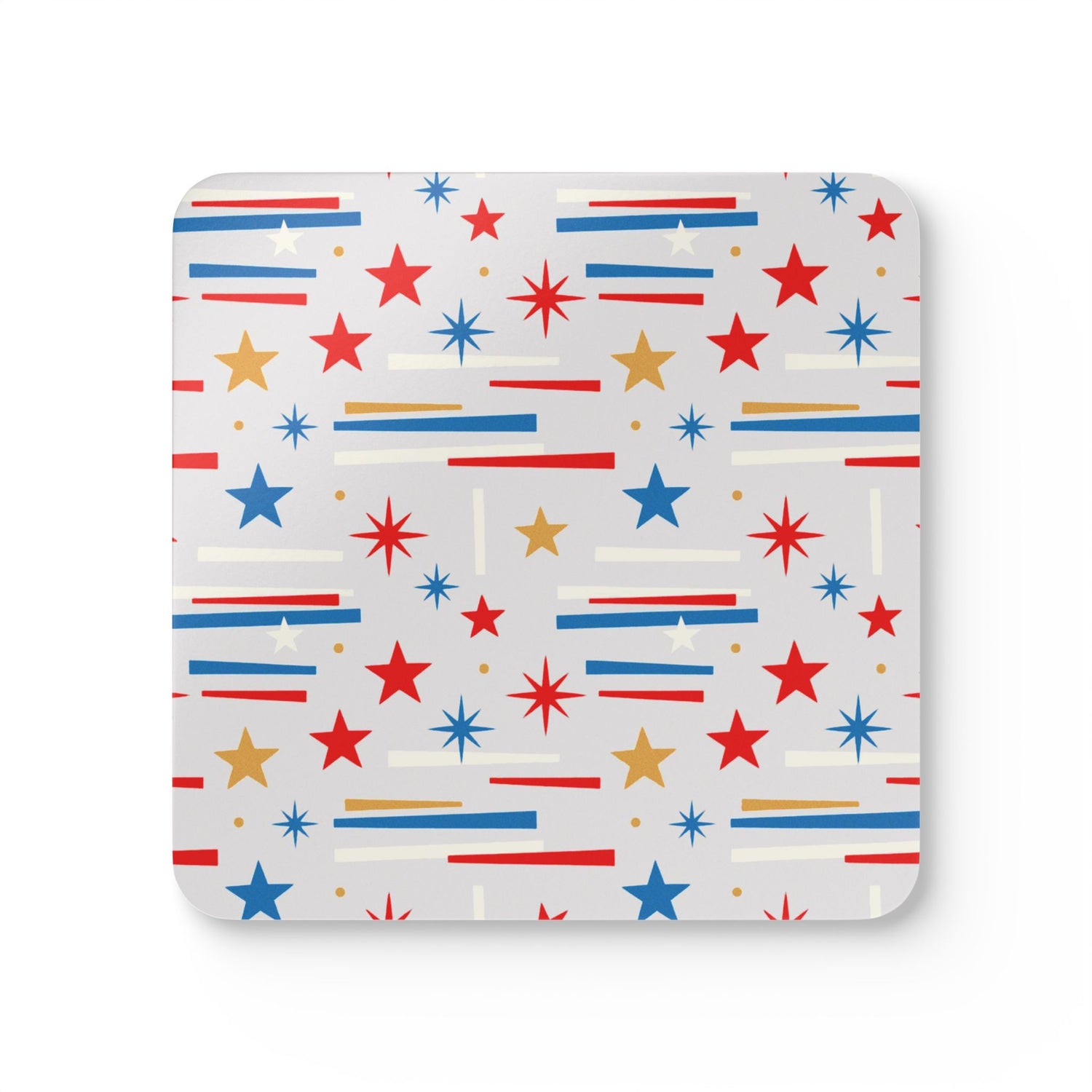 Mid Century Modern 4th of July Stars Corkwood Coaster Set - Mid Century Modern Gal
