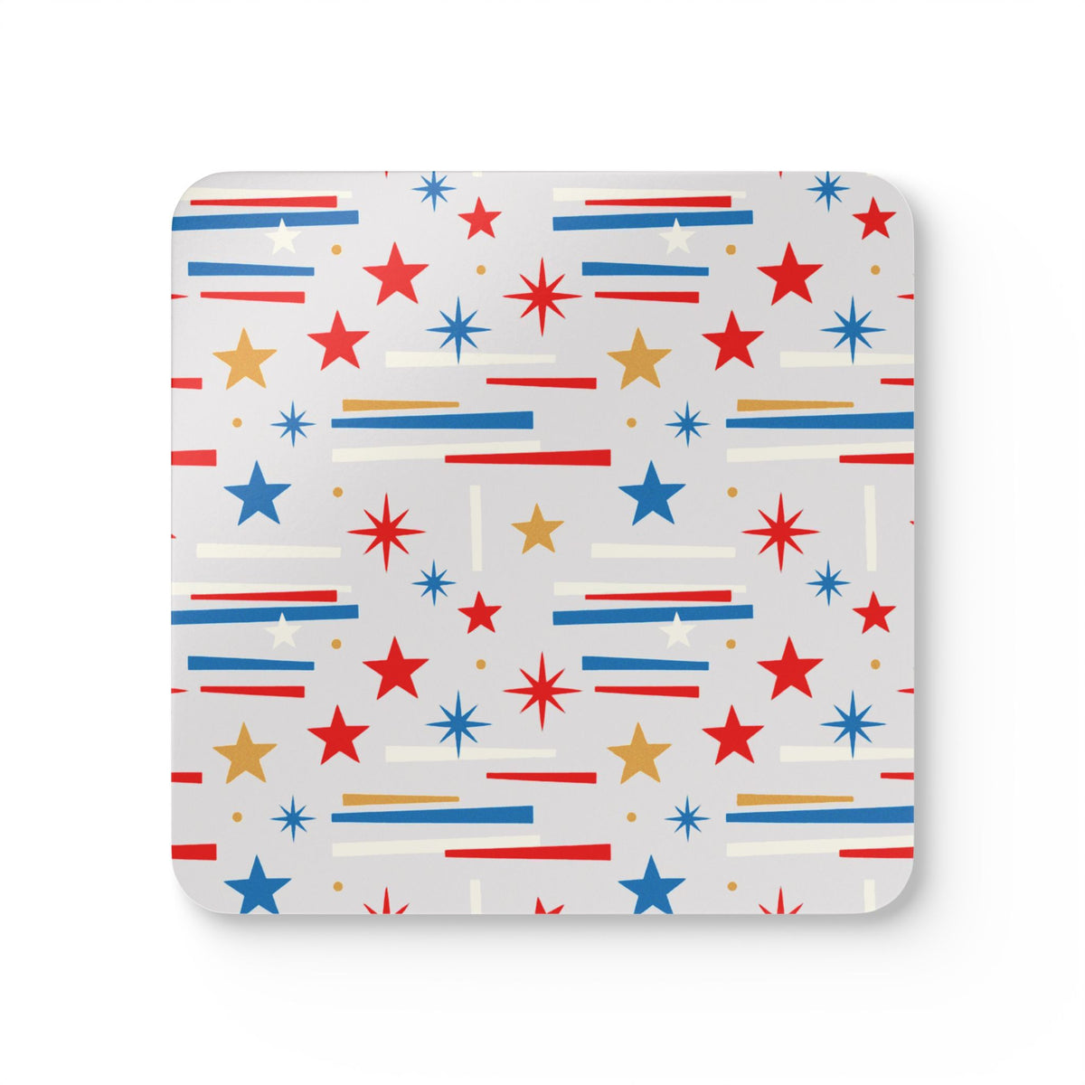 Mid Century Modern 4th of July Stars Corkwood Coaster Set - Mid Century Modern Gal