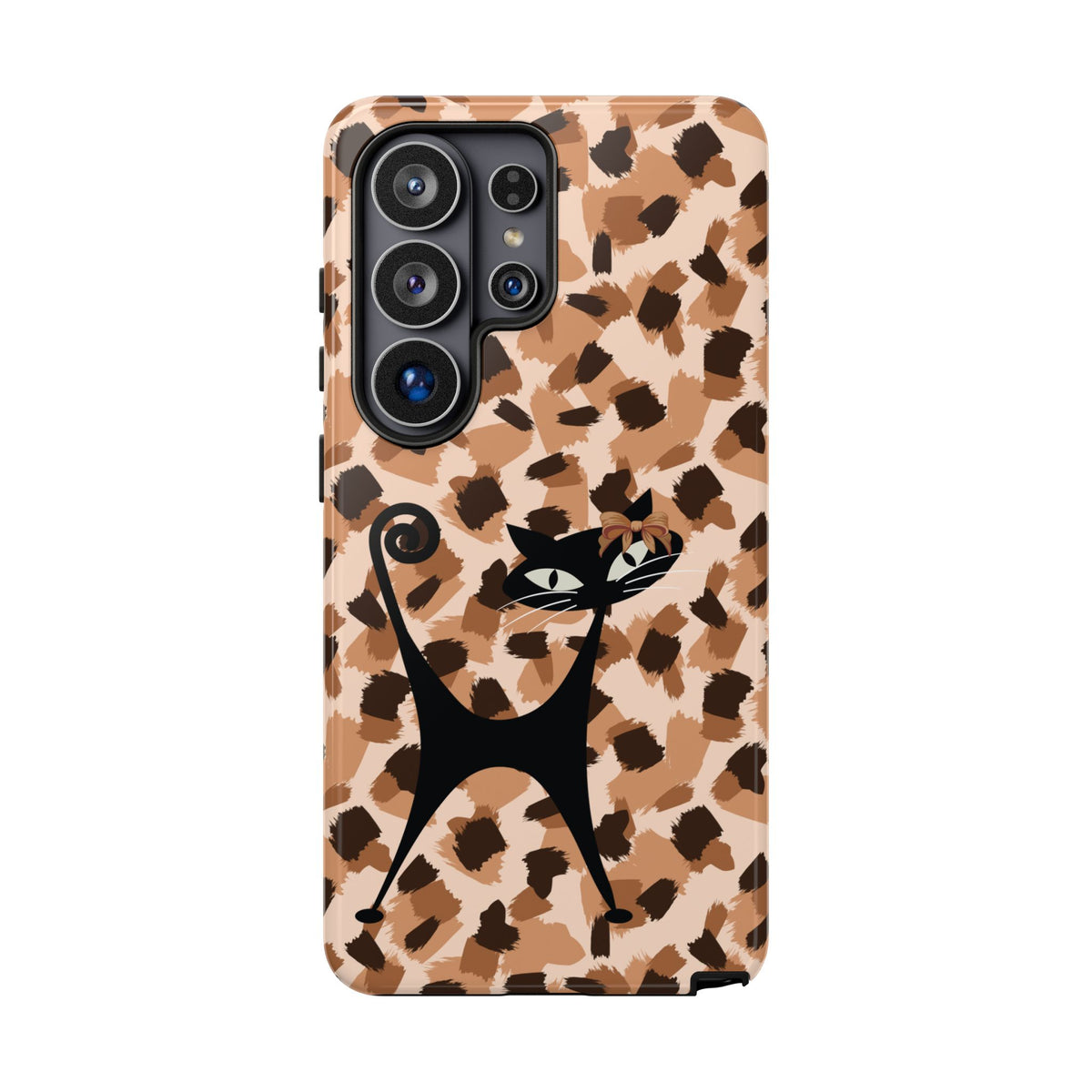 Mid Century Modern Atomic Cat, Animal Print Kitschy Trendy Smart Phone Tough Cases